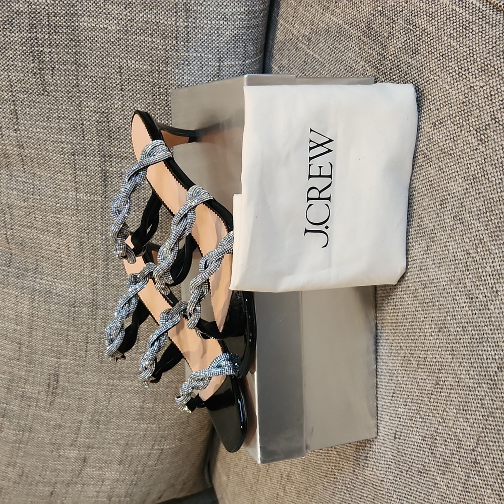 J.Crew Zadie Strappy Kitten Heels- Silver-Size 8, Great for Summer,Dress Up/Down